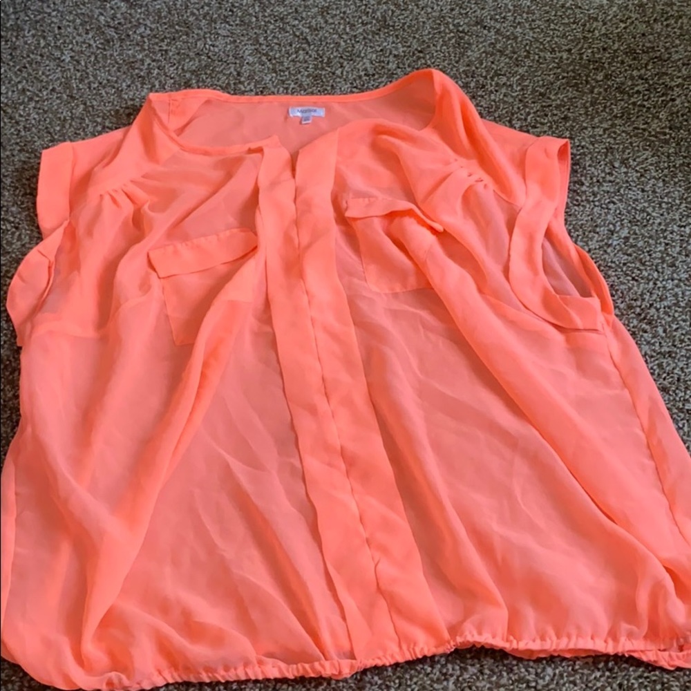 Sheer orange shirt